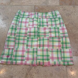 Lilly Pulitzer Women’s Plaid Skirt in Pink & Green